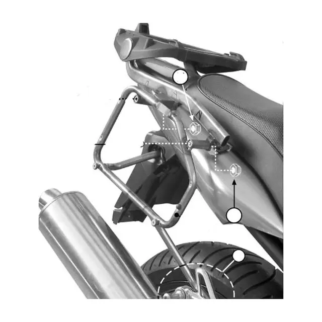 Sideveskefester i stål for monokey vesker Yamaha FZS1000 Fazer