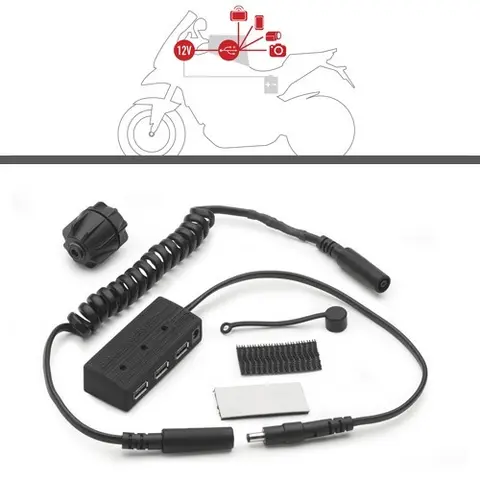 Givi USB Hub Kit for Tankvesker USB strømkit med gjennomføring