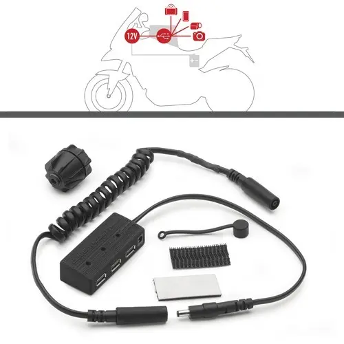 Givi USB Hub Kit for Tankvesker USB strømkit med gjennomføring 
