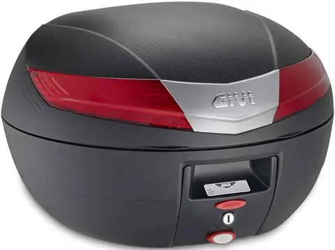 Givi V40N Monokey Toppboks 40 Liter - Sort/Sølv Røde Reflekser