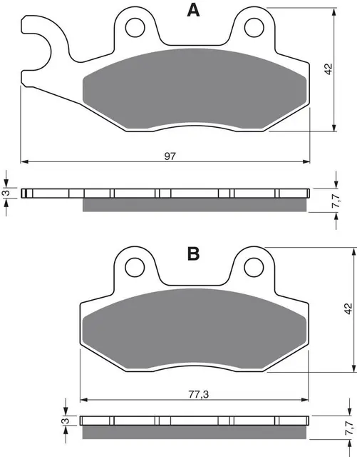 Goldfren Bremseklosser - Kawa/Yamaha+ Klosser bak 