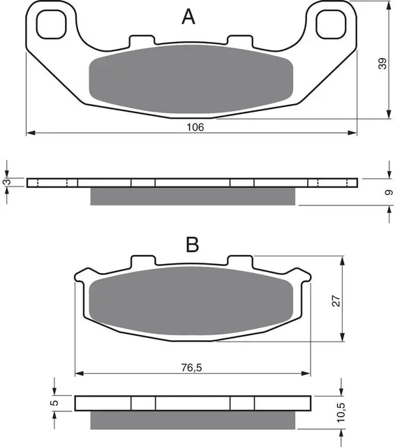 Goldfren Bremseklosser - Kawa/Suzuki Kvalitetsklosser for de fleste forhold 