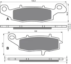Goldfren Bremseklosser - Kawa/Suzuki+ Klosser front, Venstre