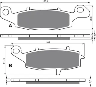 Goldfren Bremseklosser - Kawa/Suzuki+ Klosser front, Venstre