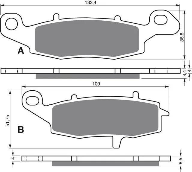 Goldfren Bremseklosser - Kawa/Suzuki+ Klosser front, Venstre 