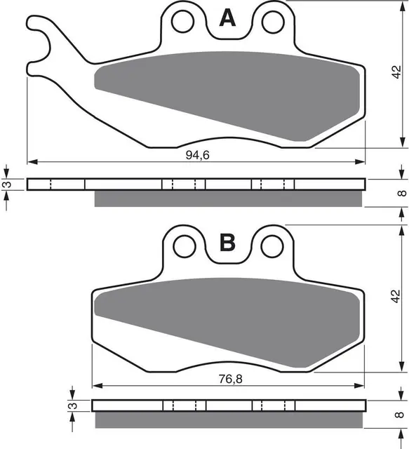 Goldfren Bremseklosser - Aprilia/Beta+ Kvalitetsklosser for de fleste forhold 