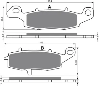 Goldfren Bremseklosser - Kawa/Suzuki+ Front H&#248;yre