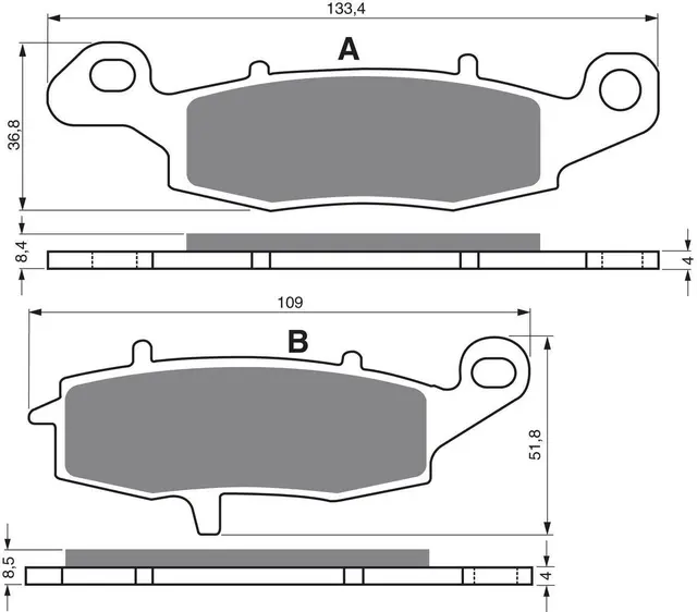 Goldfren Bremseklosser - Kawa/Suzuki+ Front Høyre 