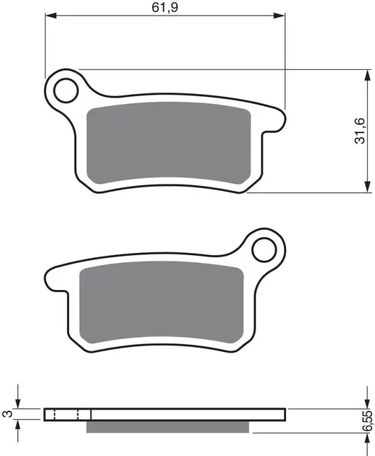 Goldfren Bremseklosser - Gas/Gas/HQ/KTM CR/TC/65, SX65/85, Front/Bak 