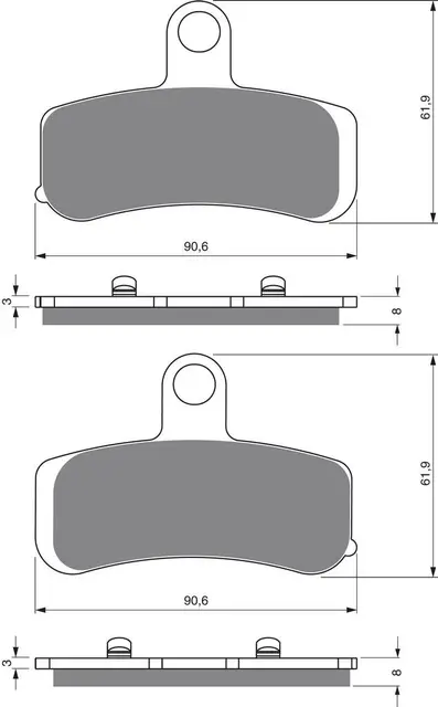 Goldfren Bremseklosser - Harley Davidson Klosser foran 