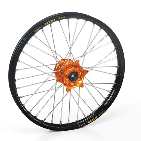 Haan Framhjul 19x2,50 - KTM 950/990 Sort Ring/Eiker,Oransje Nav/Nippler