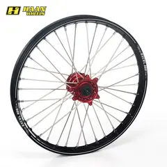 Haan Framhjul A60 21x1,60 - Honda CR/CRF Sort Ring A60, Rødt Nav, Std Eiker/Nipp