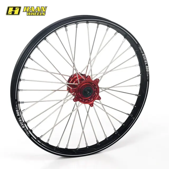 Haan Framhjul A60 21x1,60 - Honda CR/CRF Sort Ring A60, Rødt Nav, Std Eiker/Nipp 