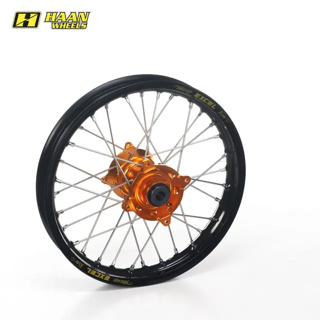 Haan Bakhjul 18x4.25 - HQ/KTM 901/790,RU Sort Ring ,Oransje Nav, Std Eiker/Nipp 