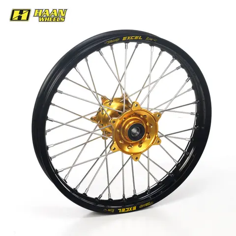 Haan Bakhjul FT - 19x3.00 - RMZ 450 Sort Ring, Gull Nav, Flat Track