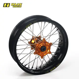 Haan Bakhjul 17x5.00 - KTM 790-1290, RU Sort Ring/Eiker, Oransje Nav/ Nippler