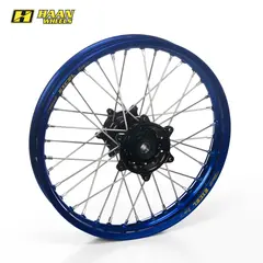 Haan Framhjul 17x3,50 - Suzuki RM125/250 Bl&#229; Ring/Nippler, Sort Nav, Std. Eiker