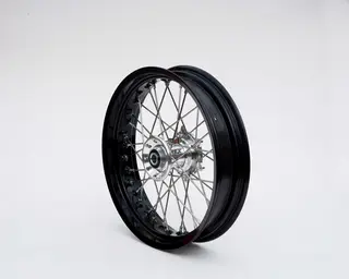 REX 19x2,15 KTM Bakhjul - 25mm aksel Sort Felgring m/ S&#248;lv Nav SX/SXF 13-&gt;