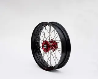 REX 19x2,15 Gas Gas Bakhjul - 22mm aksel Sort Felgring, Rødt Nav, MC/MC-F 2024->