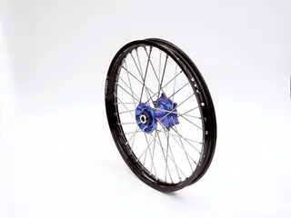 REX 21x1,60 Yamaha Framhjul - 22mm aksel Svart Felgring m/ Bl&#229;tt Nav WR/YZ125/250