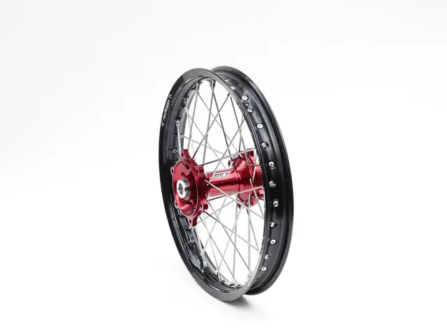REX 18x2,15 Gas Gas Bakhjul - 22mm aksel Sort Ring, Rødt Nav, MC/F,EC/EX-F 24-> 