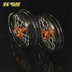 Haan Bakhjul 17x4.25 -  YZ-X/YZ-F/WR/WRF Sort Ring/Eiker, Oransje Nav/Nippler