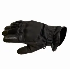 Halvarssons Gla MC-Hanske 7 Sort Geiteskinn - Til Sommerbruk