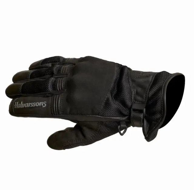 Halvarssons Gla MC-Hanske 7 Sort Geiteskinn - Til Sommerbruk 
