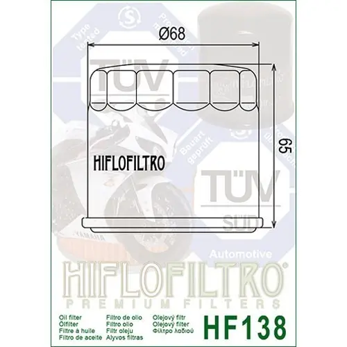 Hiflo HF138C Chrome Arctic Cat/Suzuki Aprilia/Cagiva/Kawasaki/Kymco 