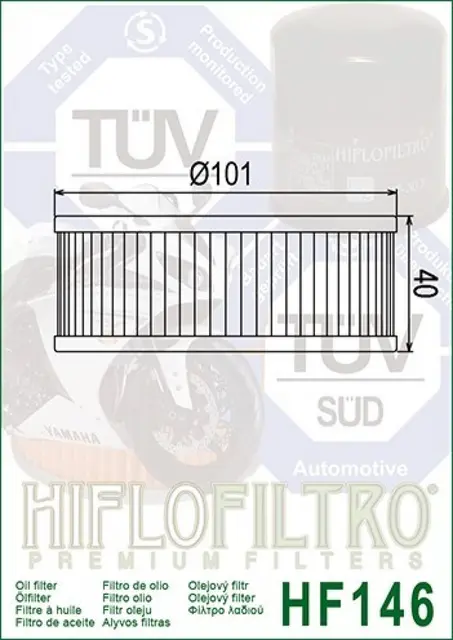 Hiflo HF146 Oljefilter Yamaha XS 750/850/XJ 1100/XVZ 13/VMX 1200 