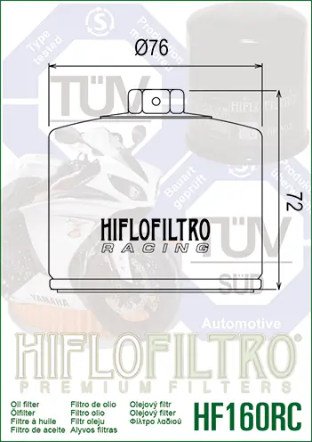 Hiflo HF160RC Oljefilter Racing BMW/Husqvarna/Bimota