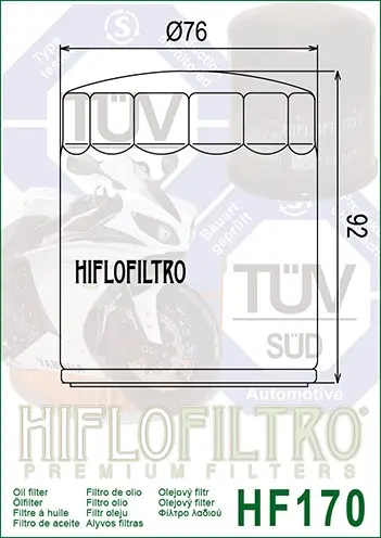 Hiflo HF170CS Oljefilter Sort Harley Davidson