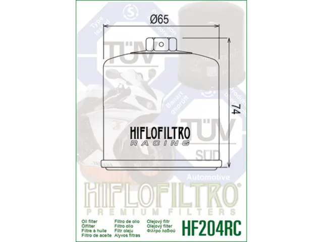 Hiflo Oljefilter HF204 Racing Arctic Cat Honda/Kawasaki/Triumph/Yamaha 