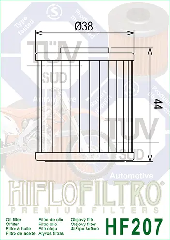 Hiflow HF207 Oljefilter Kawasaki/Suzuki Betamotor 
