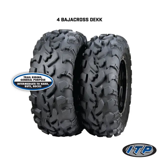 Hjulpakke 4 - Can-Am 4x4 - 26"/12" ITP Bajacross XD E4, ITP Hurricane 