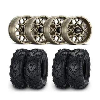 Hjulpakke 18 - Can-Am 4x4 - 27"/14" ITP Mud Lite 2 E4, ITP Hurricane Bronse