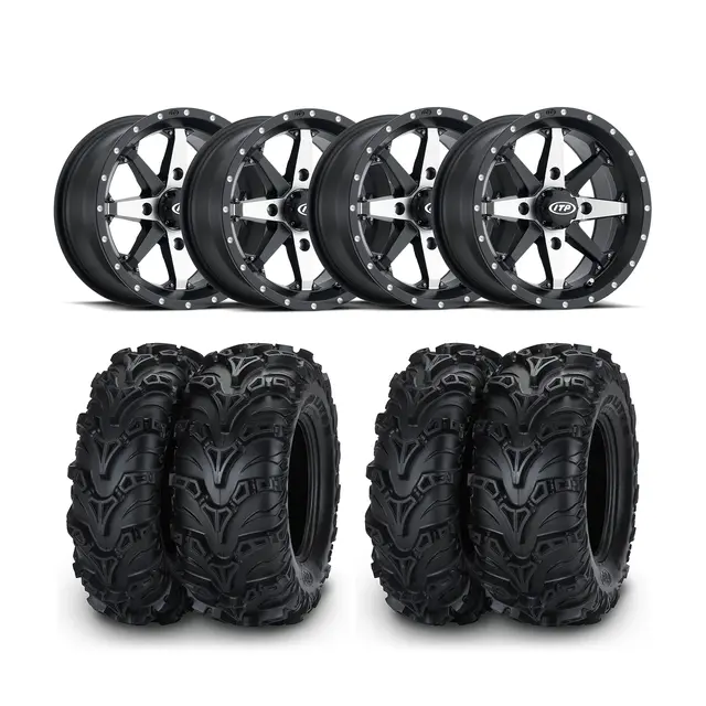 Hjulpakke 19 - Japanske 4x4 - 27"/14" ITP Mud Lite 2 E4, ITP Cyclone 