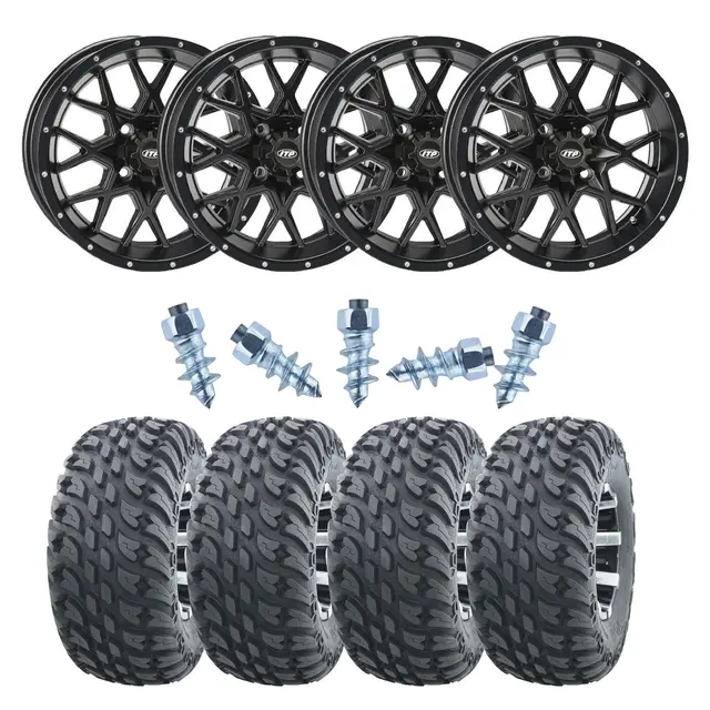 Pigghjulpakke 57 - Japansk 4x4 - 27"/12" Wanda VS3020 Storm E4, ITP Hurricane 