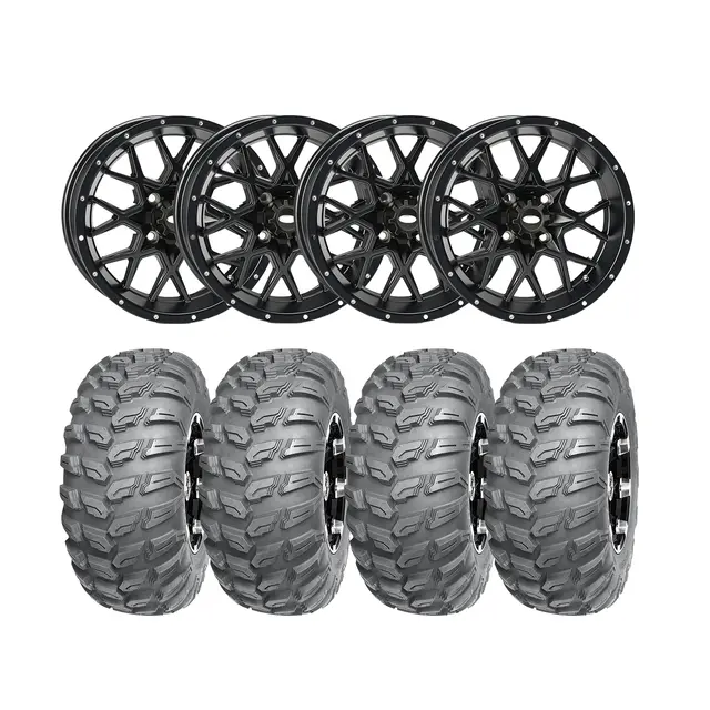 Hjulpakke 62 - Japanske 4x4- 25"/12'' Wanda P3035 E4, ITP Hurricane - Sort 