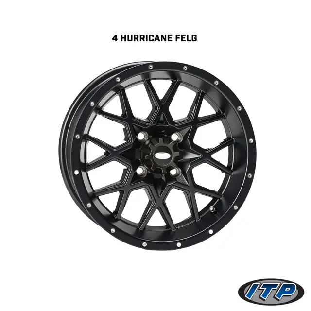 Hjulpakke 62 - Can-Am 4x4- 25"/12'' Wanda P3035 E4, ITP Hurricane - Svart 