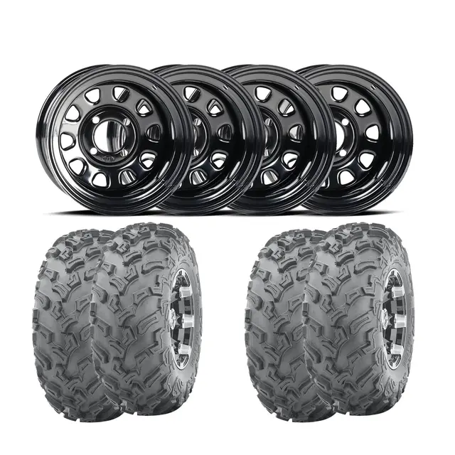 Hjulpakke 96 - Can-Am 4x4 - 26''/12'' Wanda WP3006, ITP Delta, Svart Stål 