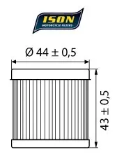 ISON 139 Oljefilter - Suzuki/Kawasaki+ CCM, Arctic Cat - DR-Z,KLX,400DVX,404DS 