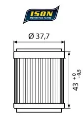ISON Oljefilter Yamaha YFM230/250, TT350/600, XT350, TT-R230