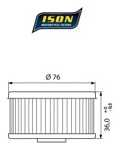 ISON 144 Oljefilter - Yamaha FZ,FZR,XJ,XS,YZ Eldre '79-90 