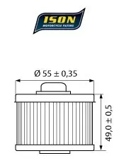 ISON 145 Oljefilter - Aprilia/Yamaha Derbi,MuZ,Sachs 