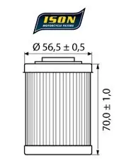 ISON 152 Oljefilter - CF Moto/BRP/Can-Am Oljefilter fra Belgiske ISON 