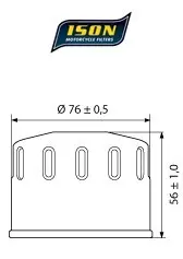 ISON 164 Oljefilter - BMW C600,C650,HP2,R-NineT,R1200,K1600, 