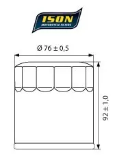 ISON 111 Oljefilter - Buell/Harley D. 883/1130/1200/1450/1584/1690/1750/1868cc 