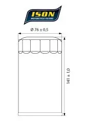 ISON 173B Oljefilter - Harley Davidson 1340cc Dyna Super Glide/Daytona/Sturgis+ 