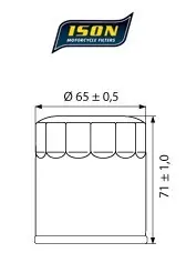 ISON Oljefilter Honda MC, Kawasaki ATV/MC, Polaris ATV, Yamaha ATV/MC